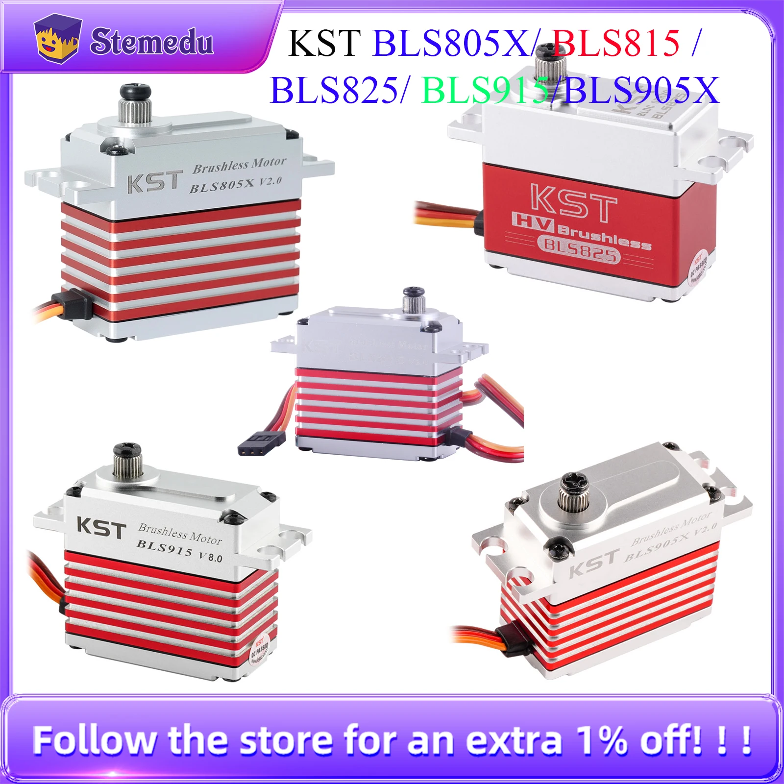 KST BLS805X/ BLS815 / BLS825/ BLS905X /BLS915 V8.0 Brushless High Voltage Class 800 Helicopter Steering Gear BLS905 BLS805
