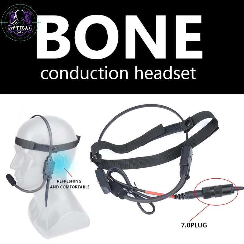 

Tactical Bone Conduction Headset Breathable And Not Stuffy Microphone Communication Headphones Outdoor Universal Portable