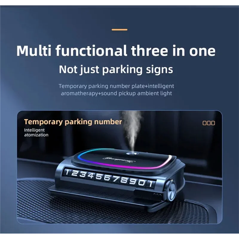 Temporary Parking Number Plate Solar Car Aromatherapy Ornament High-End Car Perfume Seat New Car Deodorizing Decoration