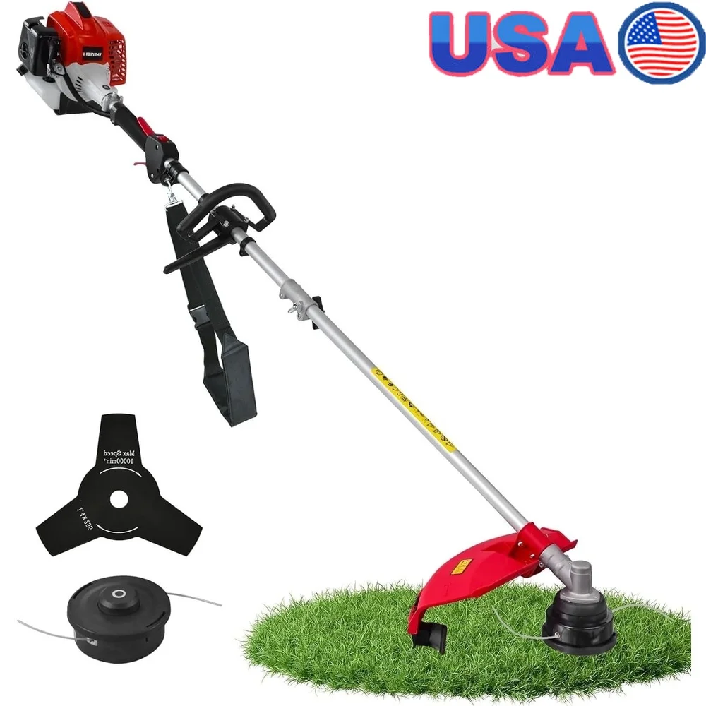 

25.4cc Gas String Trimmer 3-in-1 Edger Brush Cutter 16-Inch Dual Line Trimmer Head Lightweight Yard Maintenance Tool