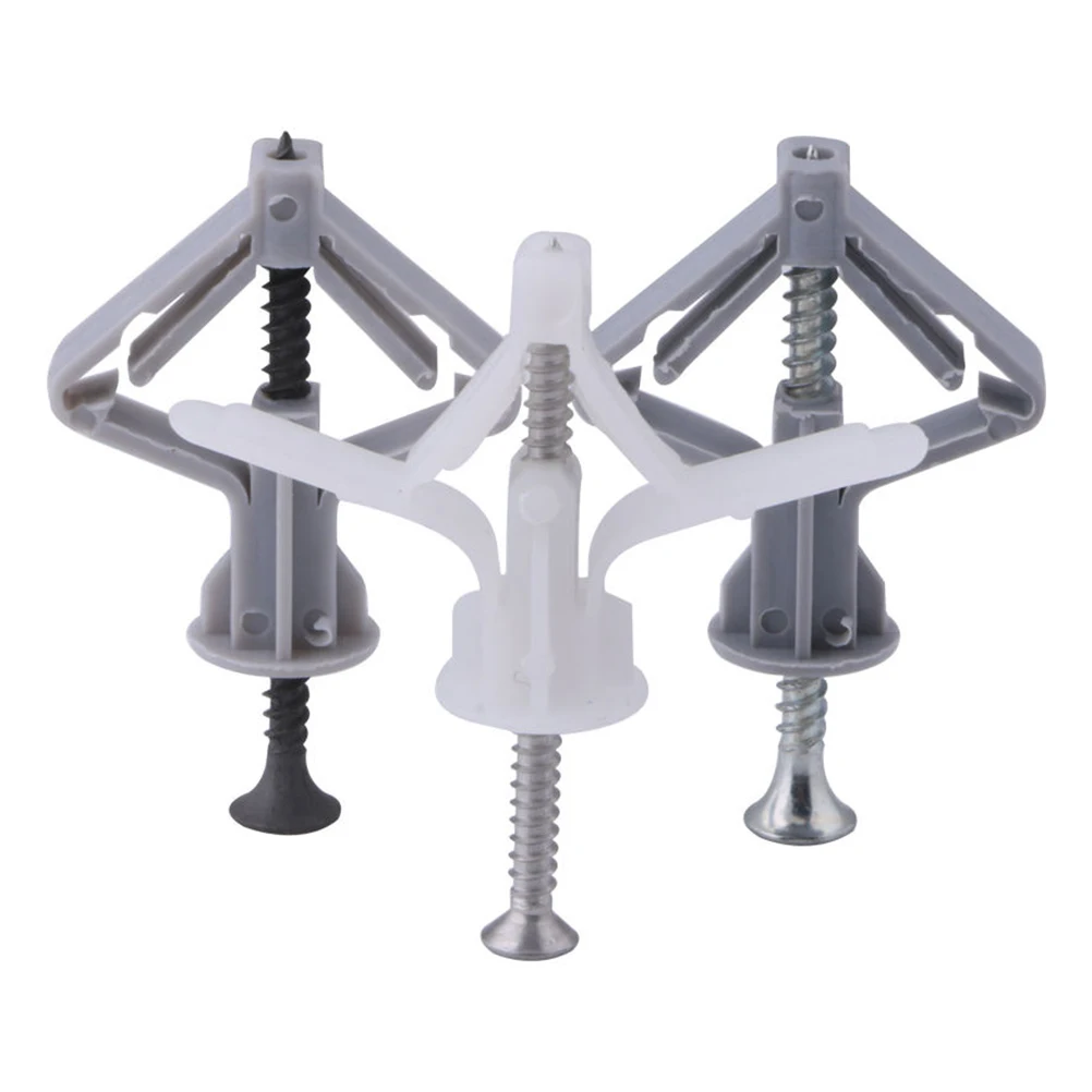 

250pcs M8 38 Plane Type Hollow Nylon Expansion Anchors for Gypsum Board Fastener Accessories Sturdy Long Use Compact