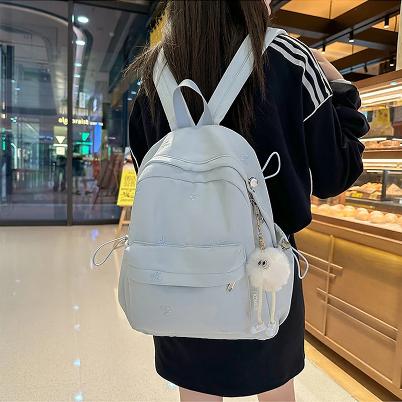 

1pcs Student Backpack Nylon Backpacks Adjustable Strap Casual Daypacks Aesthetic Backpack for Women Ladies