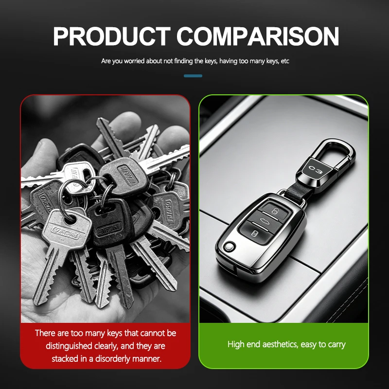 Metal Car Keychain Keyring Holder Pendant Gift Auto Accessories For Citroen Nemo Picasso VTS C1 C2 C3 C4 C4L Jumper Xsara DS7 - view 2