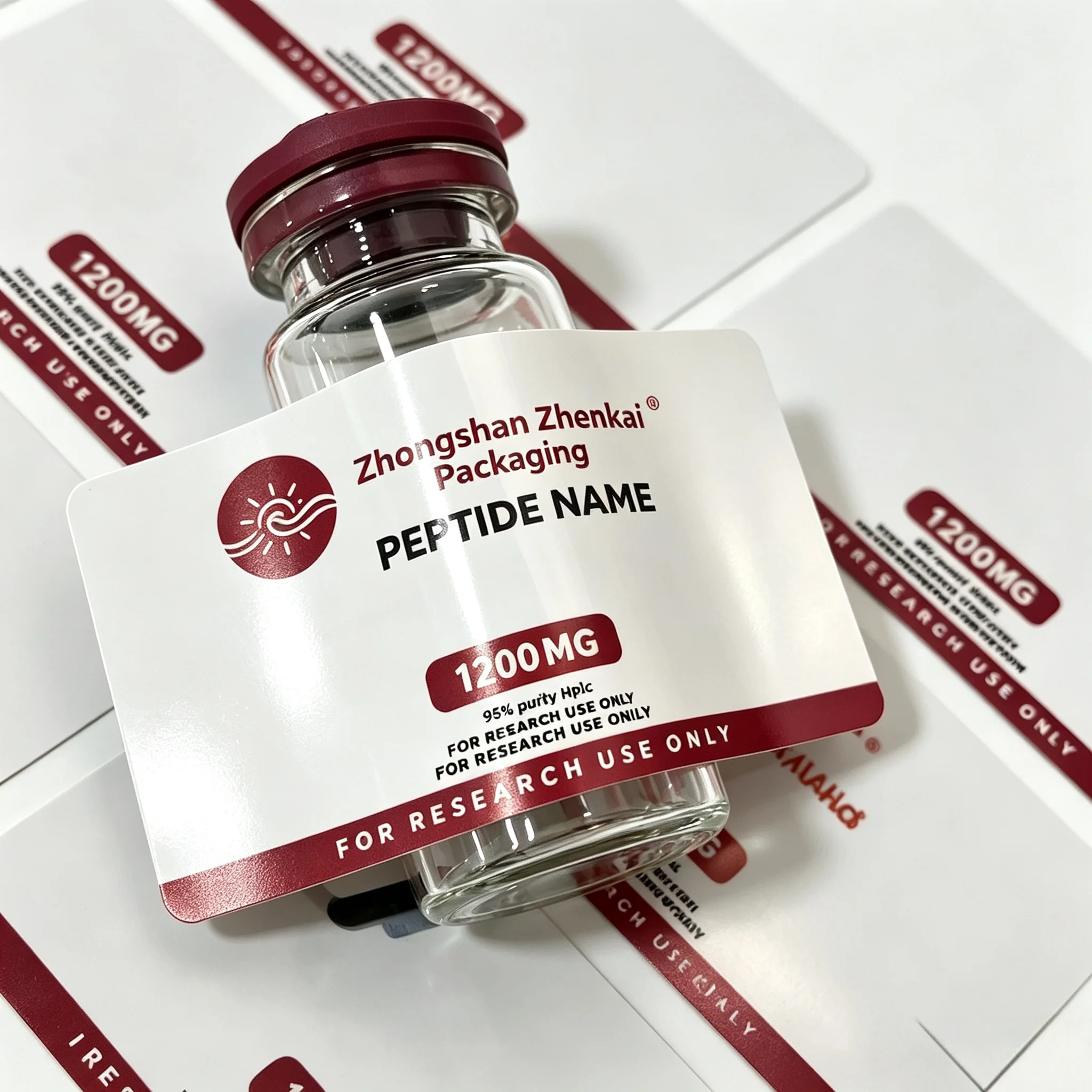 Custom Premium Peptide Bottle Label Boxes Anti Scratch Waterproof Vinyl Stickers Compatible With 3ml 10ml Beauty Vials