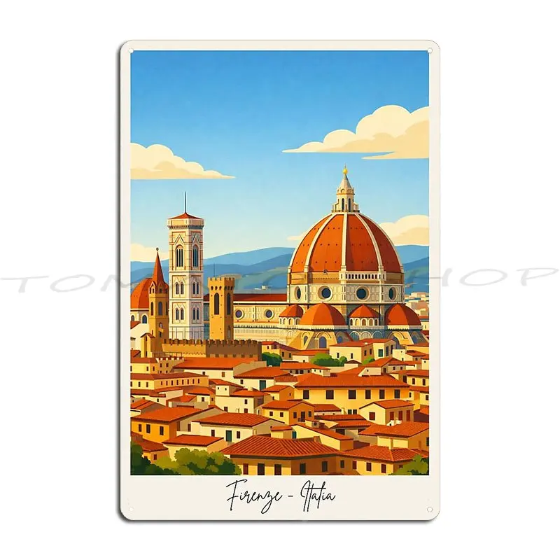 Florence Metal Plaque Poster Mural Personalized Garage Cave Iron Tin Sign Poster