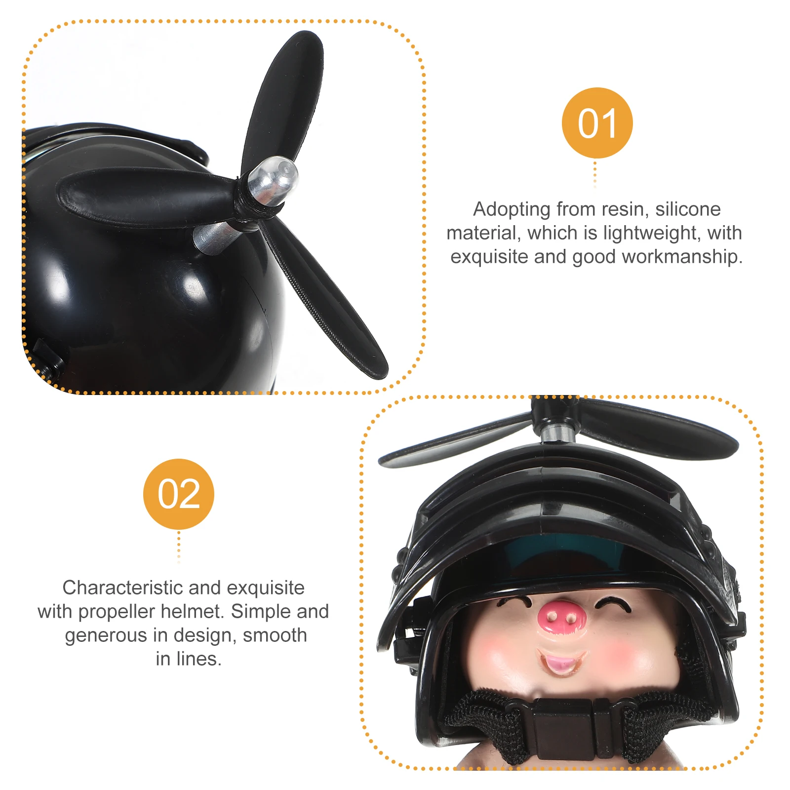 

Pig Bike Motorbike Ornament Lightweight Plastic Silicone Car Dashboard Decoration Unique Handlebar Accessories Fun