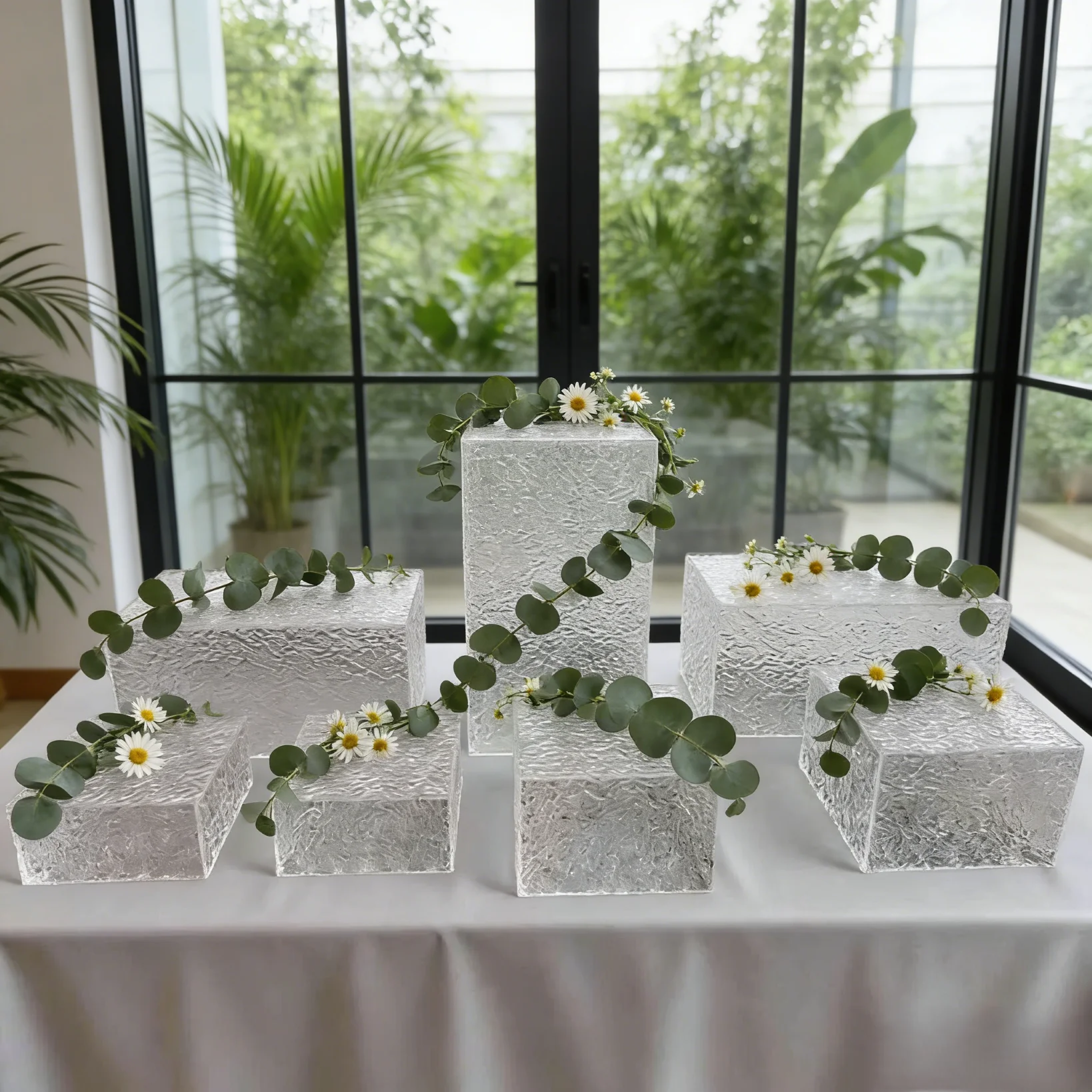 

Acrylic Cake Display Stand 7Pcs Dessert Buffet Riser Food Holder Fruit Plate Wedding Party Table Centerpieces Decor Supplies