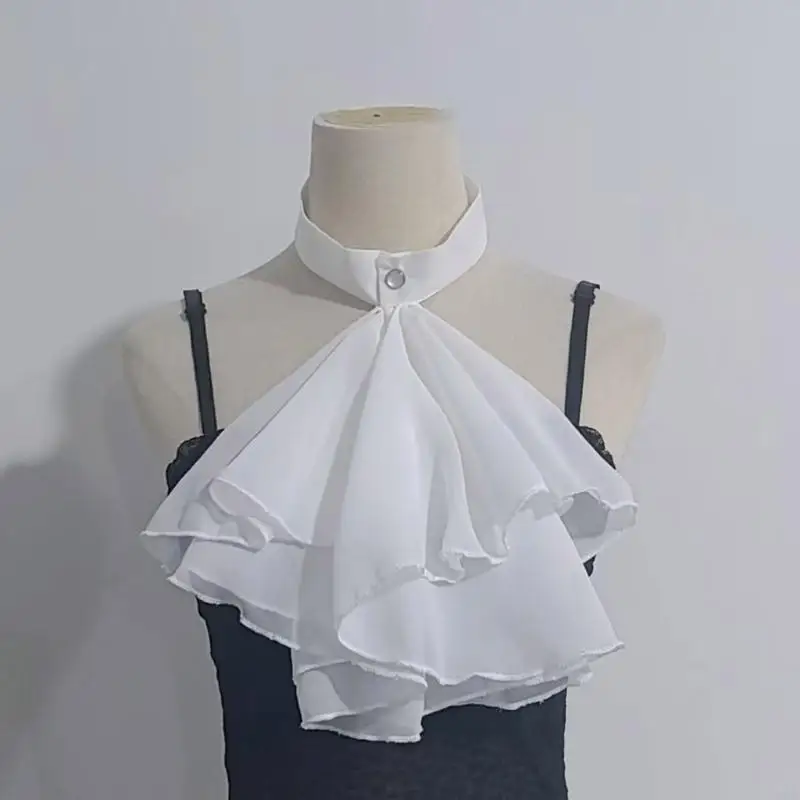 Y3ne Chifón Victoriano Chifón Falso Faltar Collar Jabot Jabot Fiesta recreación histórica vestuario medieval Partido