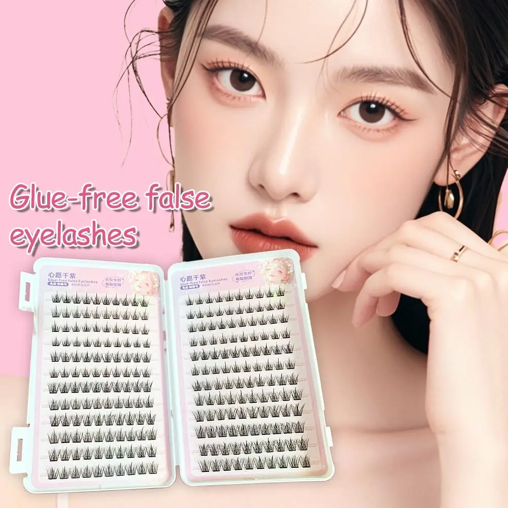 Wimperboek met grote capaciteit Natuurlijke pluizige lijmvrije valse wimpers DIY individuele wimperverlenging lange clusterkit