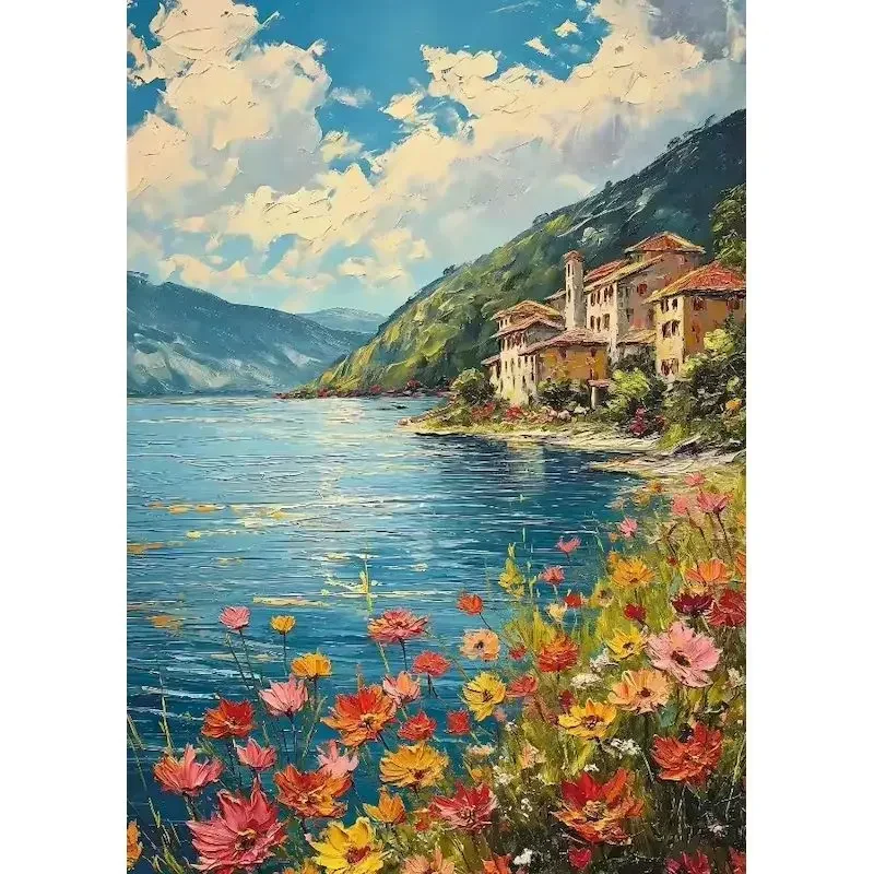DIY Scenery Paintings By Numbers Kits Front Door Acrylic Paint By Numbers For Adults Lemon Tree On Canvas Wall Home De