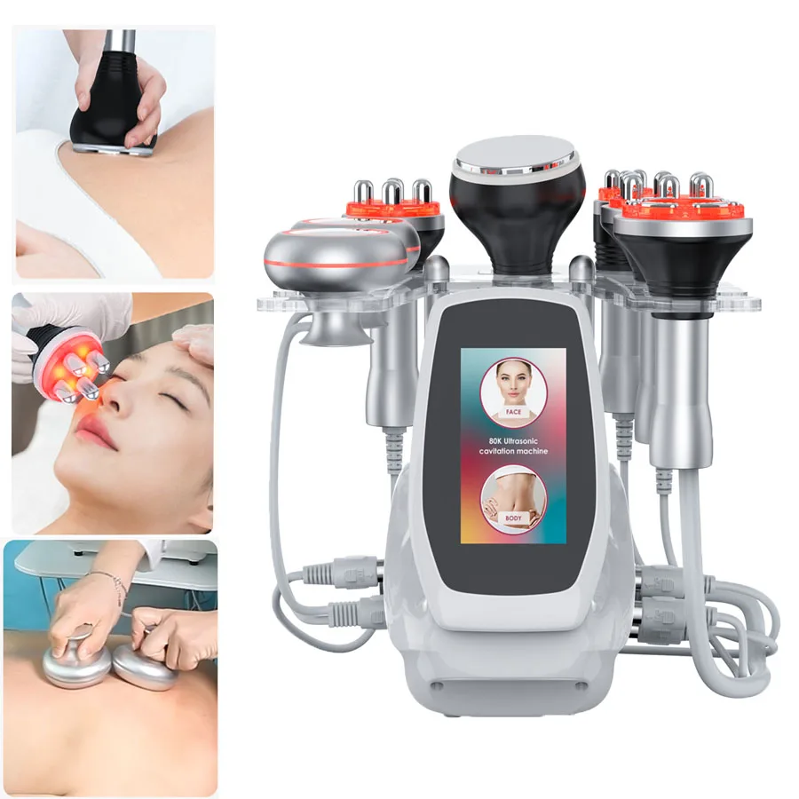 

Многофункциональный аппарат 6-в-1 для ухода за кожей: лифтинг лица, вакуумный массаж, удаление морщин, кавитация, коррекция фигуры, 80K кавитация