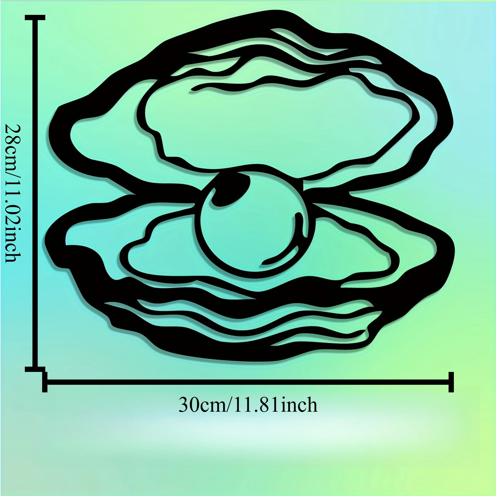CIFBUY Metal Pearl Oyster Wall Decor Rustproof Ocean Theme Art For Home Room