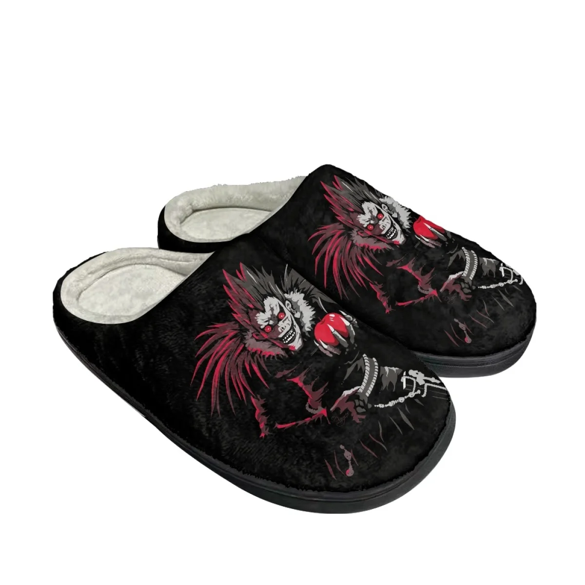 INSTANTARTS Women Winter Home Slippers Death Note Ryuk Cotton Non-Slip Slides Soft Winter Warm House Floor Shoes Halloween Gifts