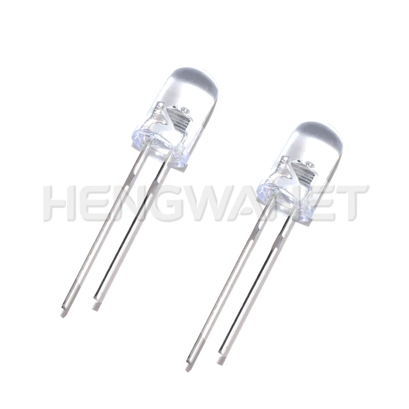 50pcs 5mm Multicolor Slow/Fast Flashing LED Diode Blinking Light Emitting Diodes 2 Pins Clear Round Lens Electronic Components