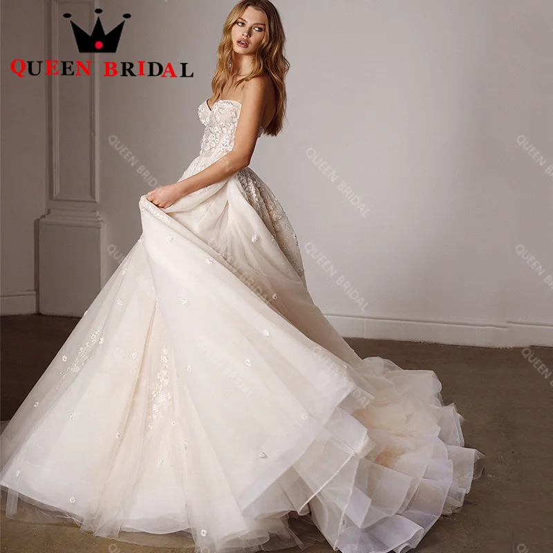 FibrSweetheart-Robe de mariée en dentelle, appliques, paillettes, perles, patients, boule, quelle que soit la robe personnalisée, D85X, nouveau, 2023