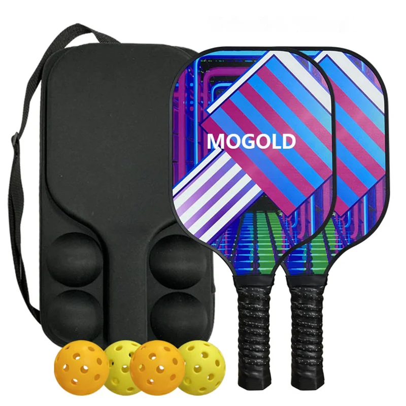 Portátil Pickleball Paddles Set, Raquetes Esportivas, 4 Bolas, Capa De Raquete, Bolsa De Transporte, Gift Kit, Indoor Outdoor Fitness, Honeycomb Core