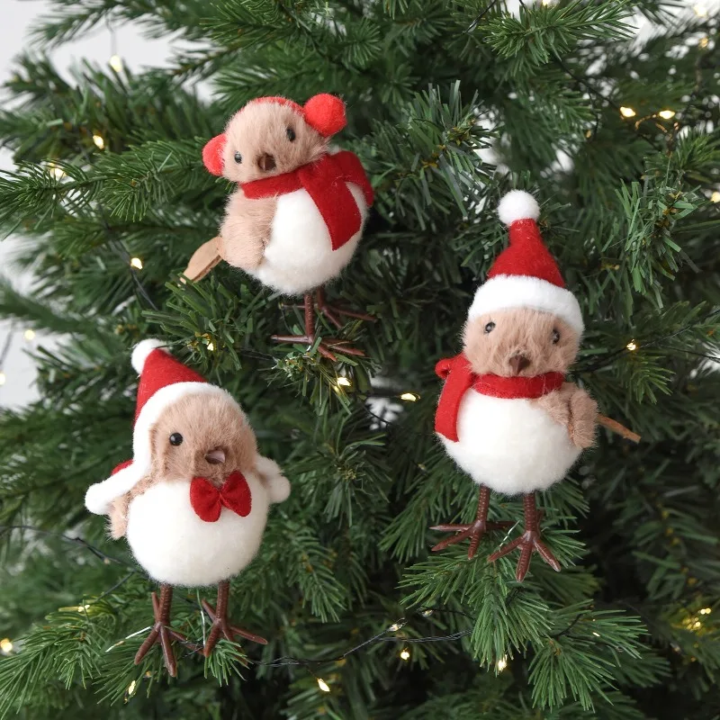 

1 комплект, рождественская кукла-птица, кулон, аксессуары, новый декоративный кулон для украшения рождественской елки, милые подарочные аксессуары
