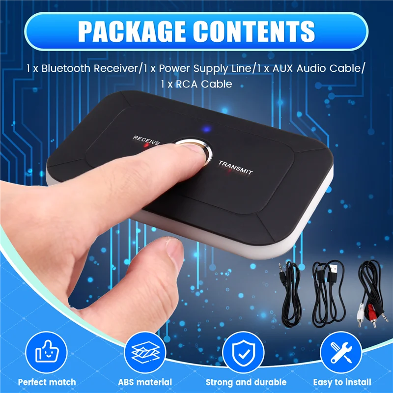 Penerima Audio Bluetooth 5.3 Efisien Stereo 3.5Mm AUX Jack USB Dongle Musik Adaptor Nirkabel untuk Headphone TV PC Mobil