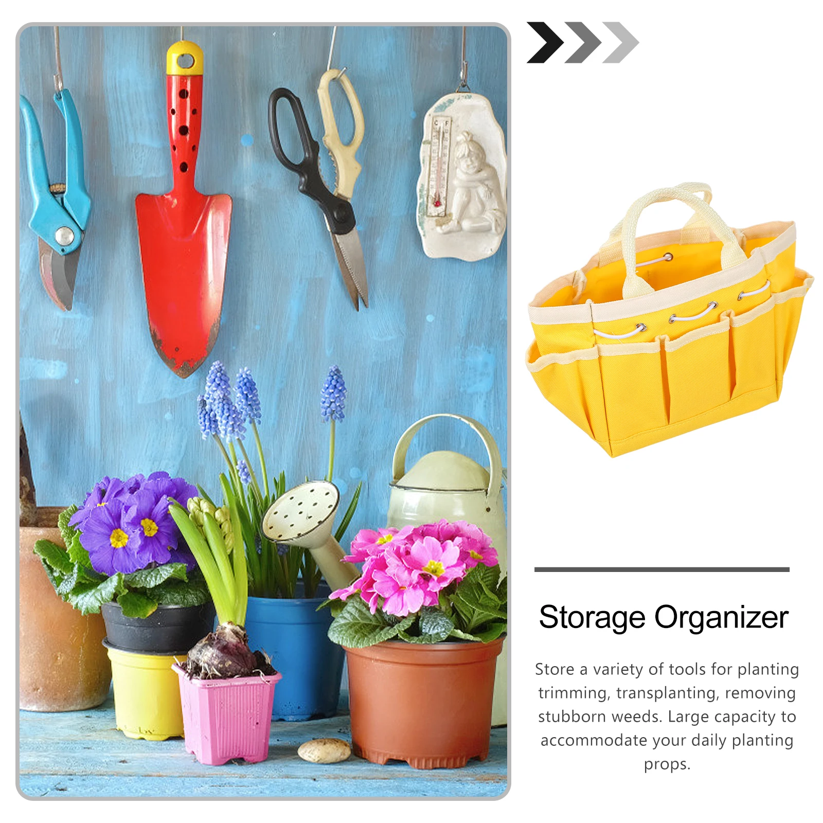 

Premium Garden Tool Bag Portable Organizer Multiple Pockets Durable Oxford Cloth Storage Pouch Gardening Tools Tote Bag