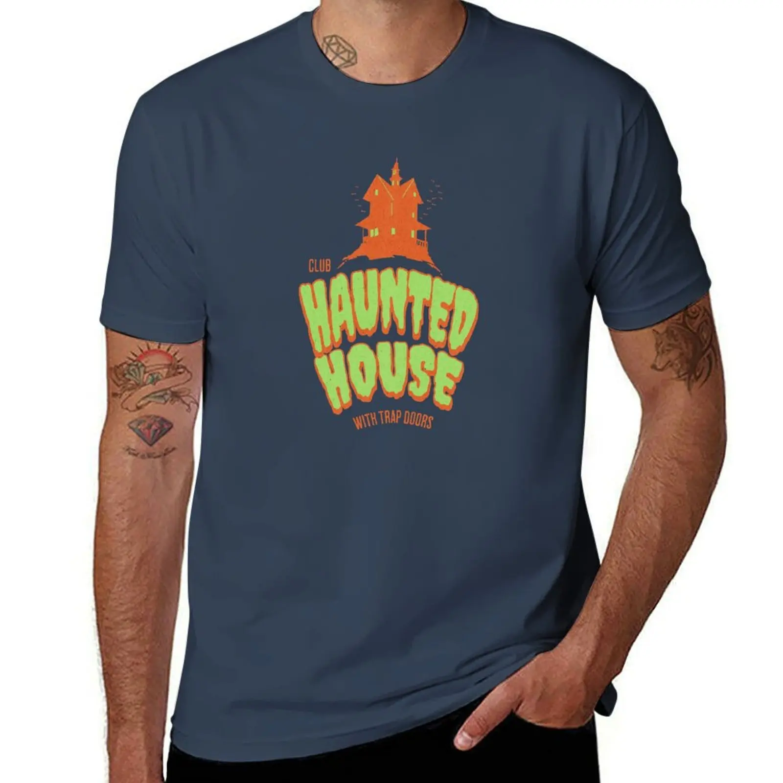 Club Haunted House - with trap doors - i think you should leave T-Shirt plain Luxury man mens t shirt