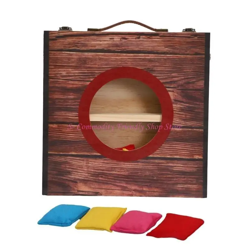 

85AE Foldable Cornholes Toss Game Set Board and 4 Bean Bags Convenient for Outdoor Backyard Beach Activity Tossing Game