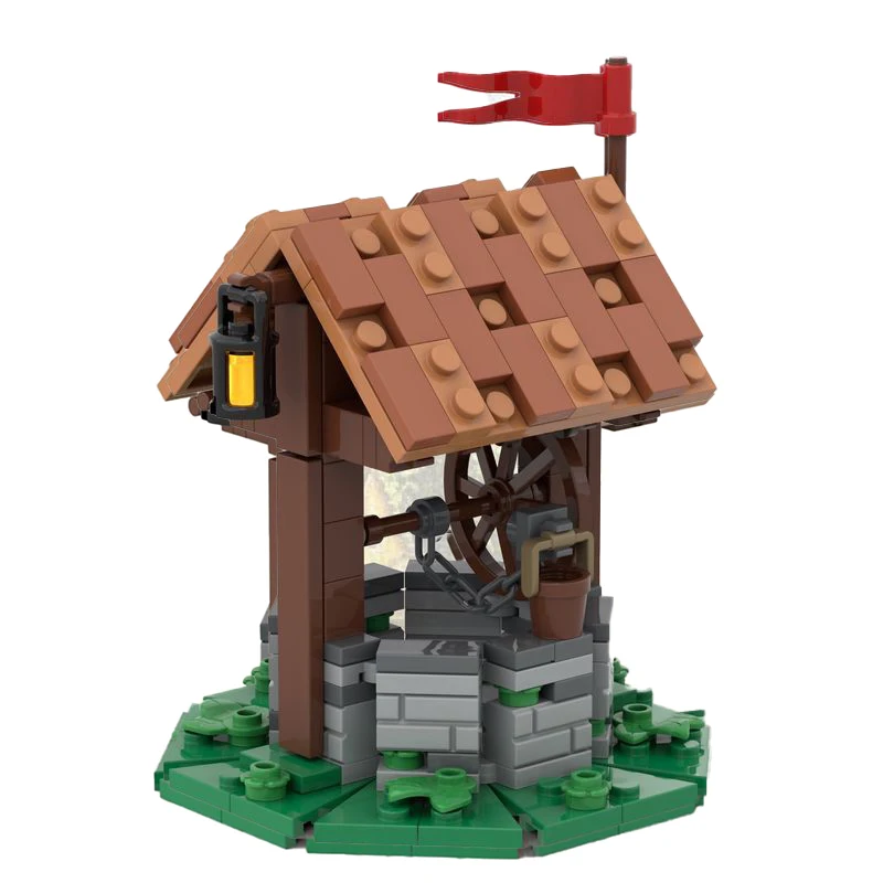 MOC-119638 MEDIEVAL WELL (Castle Theme) Building block toy DYI creative assembly MOC-60499 Medieval Crane