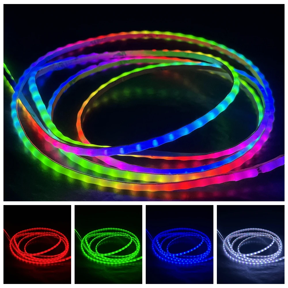 2.7mm WS2812B COB LED Strip Ultra Narrow 160Led/m High Density Individually Addressable Flexible RGBIC Colorful Pixel Light DC5V