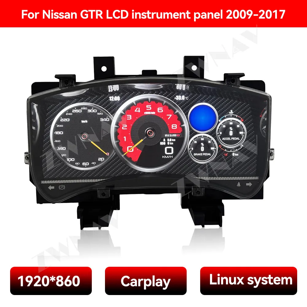 

Набор из 2 предметов, автомобильный радиоприемник для Nissan GT-R GTR R35 2007-2017, автомобильная приборная панель, видеоплеер, стерео, авто GPS, Carplay, цифровой кластер