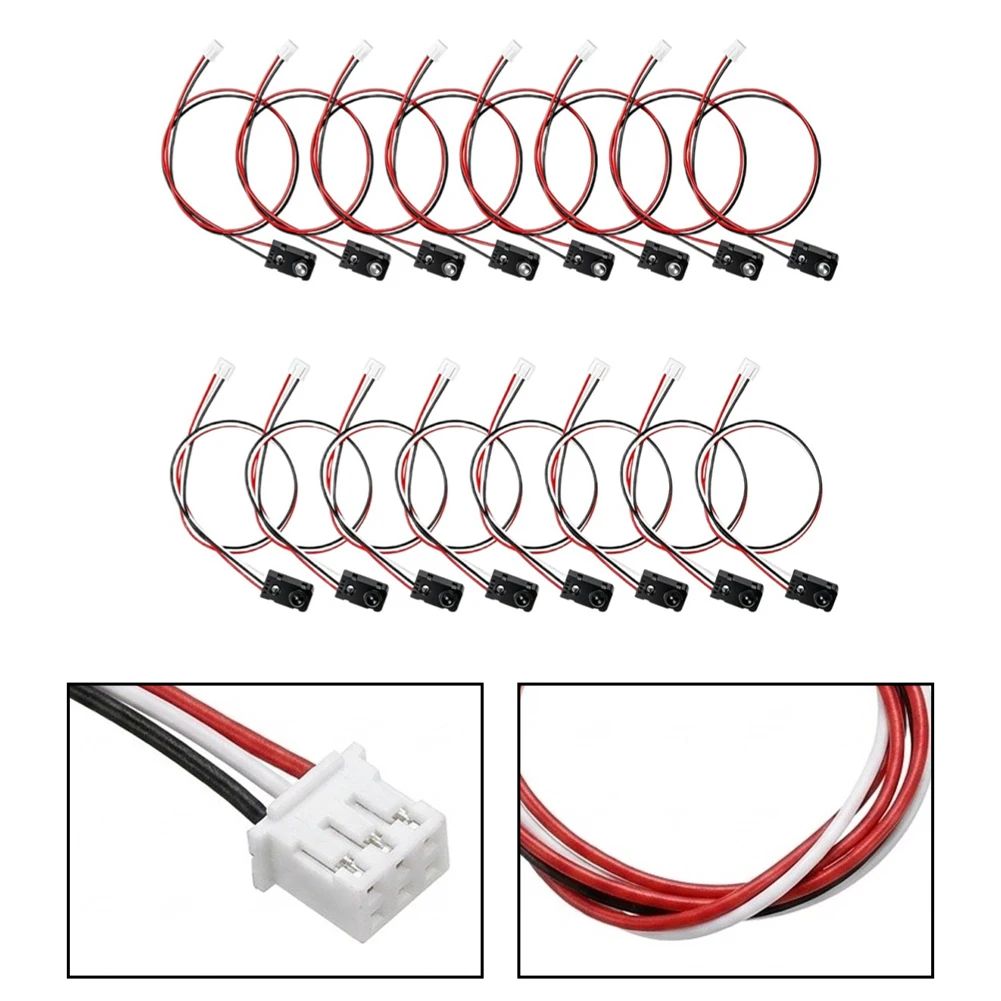 8 Pairs IR Photoelectric Break Beam Sensor 5mm Size 25cm Cable Length 3.6-5.5V DC Input for Robotics and For DIY Electronics