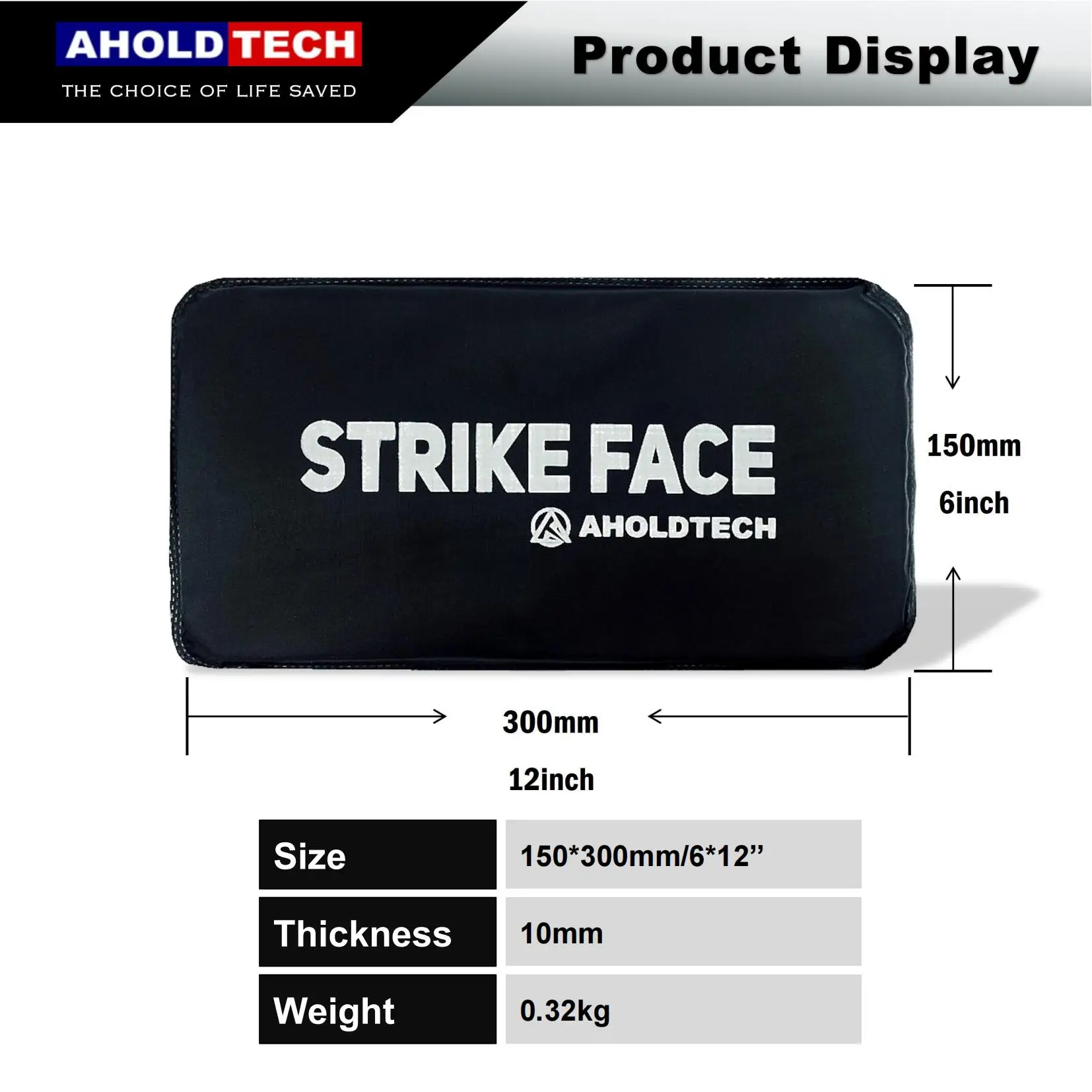 Aholdtech ST04 6X12 150*300 NIJ IIIA 3A Soft Bulletproof Plate Ballistic Vest Bulletproof Board Side Waist Armor Panel