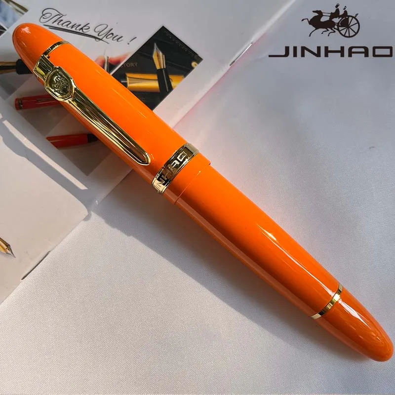 1 STKS JINHAO 159 Klassiek ontwerp zilveren rand kalligrafie Iridium zakelijke pen met converter