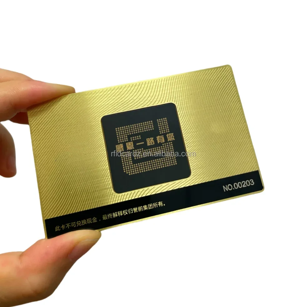 Printable Stainless Steel Smart VIP Membership Cards Blank Customized Printing Gold NFC Chip Metal Business Cards
