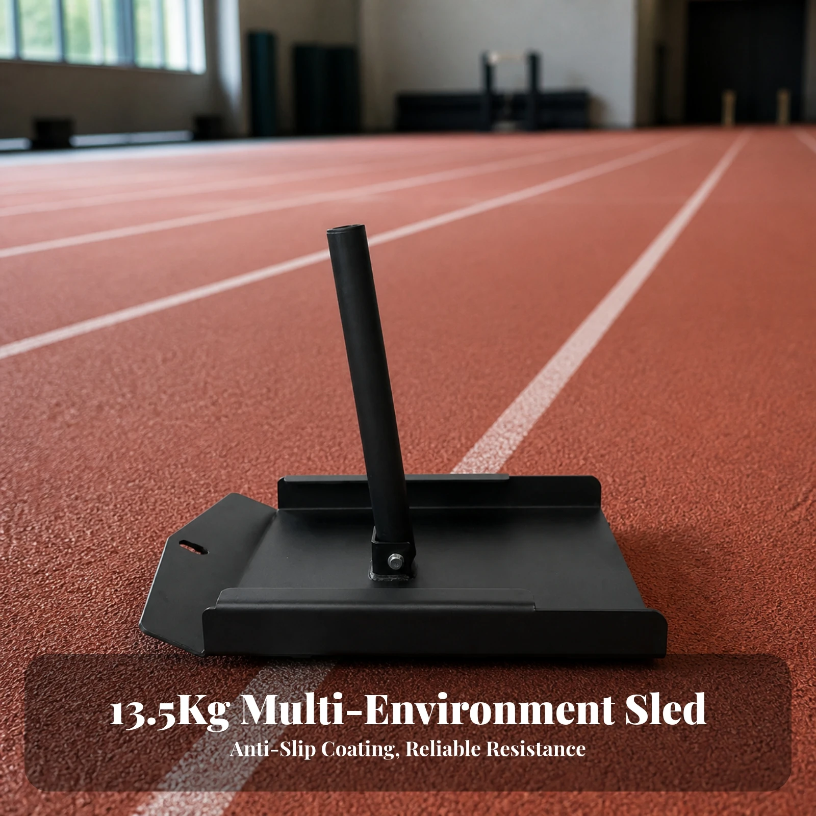 Push Pull Training Sled with Upright Handle Heavy Duty Sled with Detachable Handle Fitness Equipment Sturdy Multi-Functional