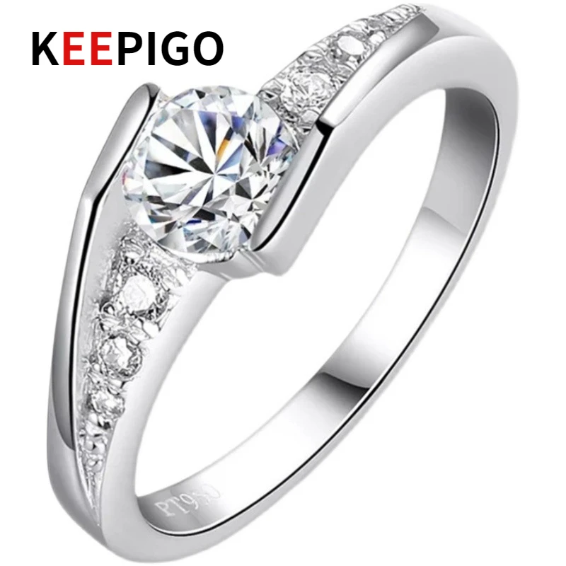 

KEEPIGO Classic Popular Luxury Jewelry Rings For Women Sparkling Fine Jewelry Gift ra080