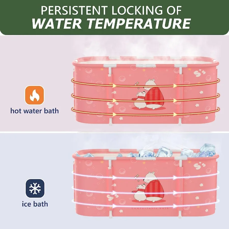 Bañera portátil para puesto de ducha, bañera de baño de remojo independiente plegable grande para adultos, baño familiar separado japonés