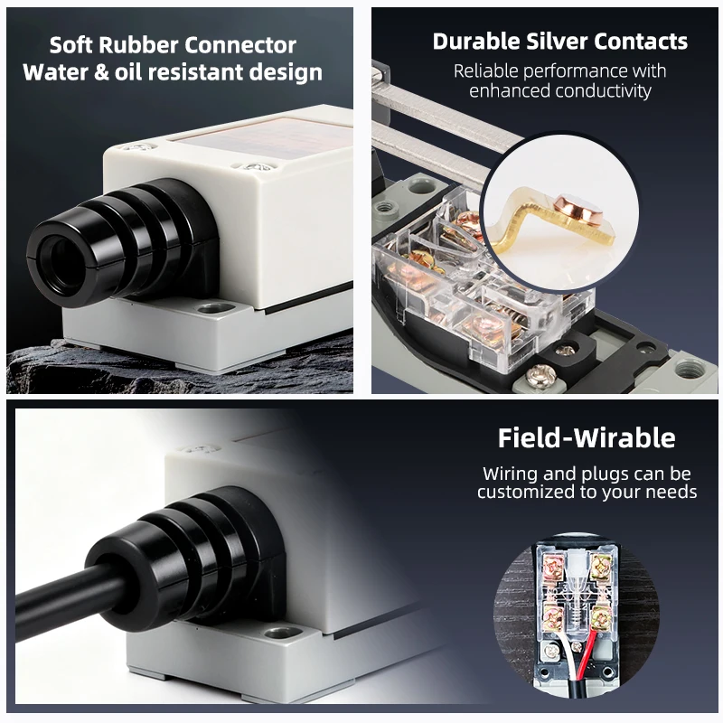 1 interruptor de limite xurui, xz8/168,5a/250vac, alavanca resistente a óleo, caixa durável, eletrônico para cnc e máquinas automatizadas