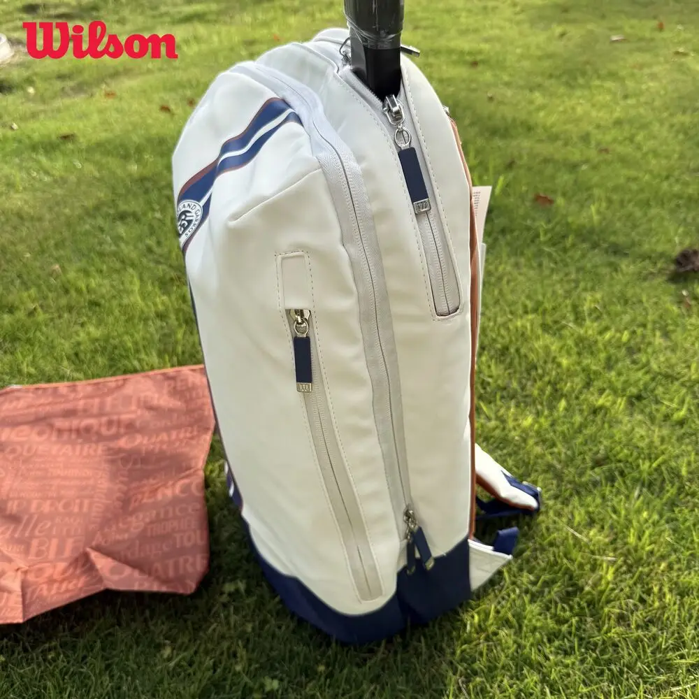 Wilson Roland Garos Super Tour 2023 Tennis Racket Bag Large Capacity Unisex Racket Backpack with Partial Racquet Compartment