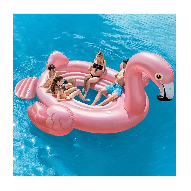 Intex 57297 Water Play Equipment Inflatable Mega Pink Flamingo Party Island Swimming Pool Floating Toy