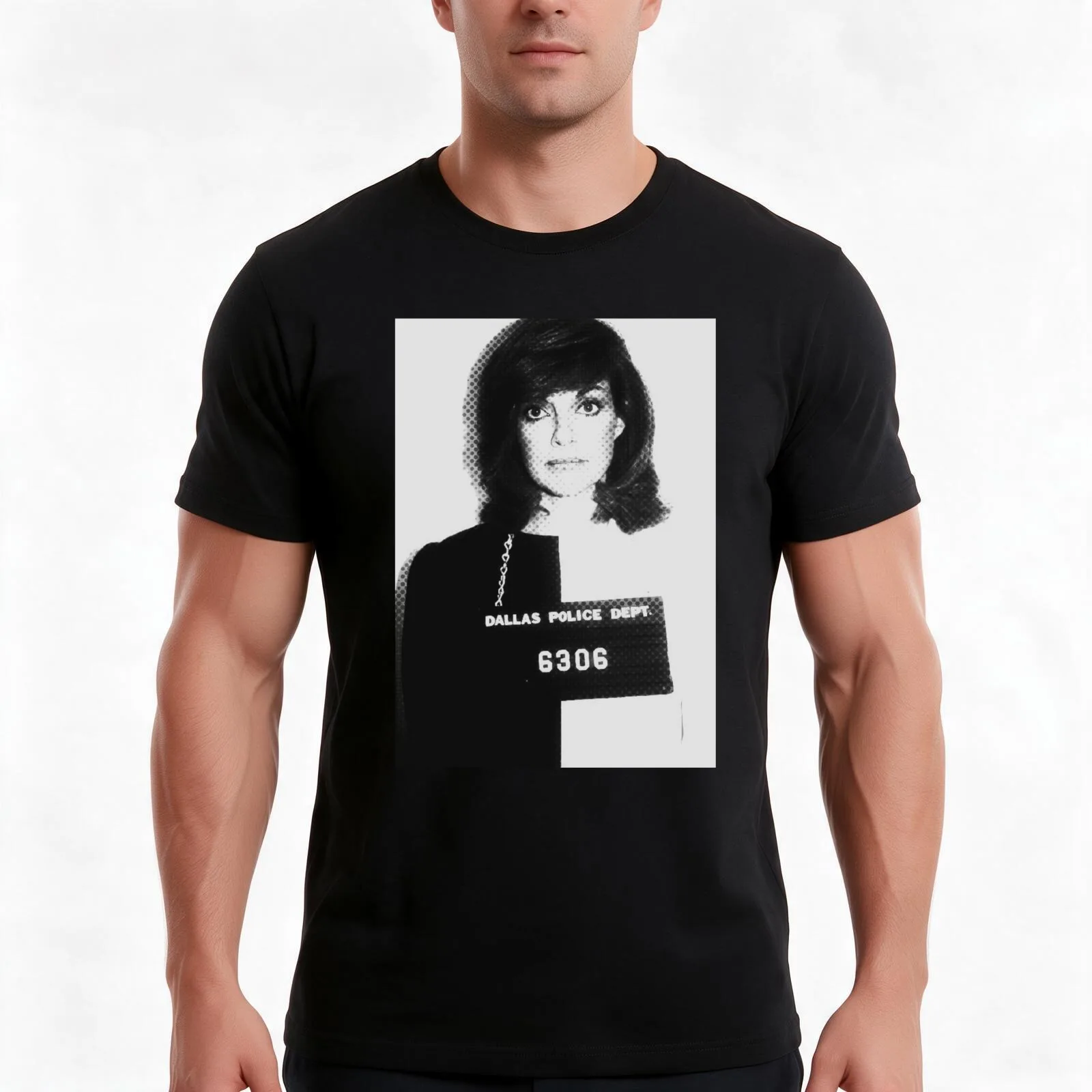 SEE Mugshot T-Shirt, Summer Casual Cotton Tee, Oversized Streetwear Tops, Vintage Graphic Print, Loose Fit Short Sleeve