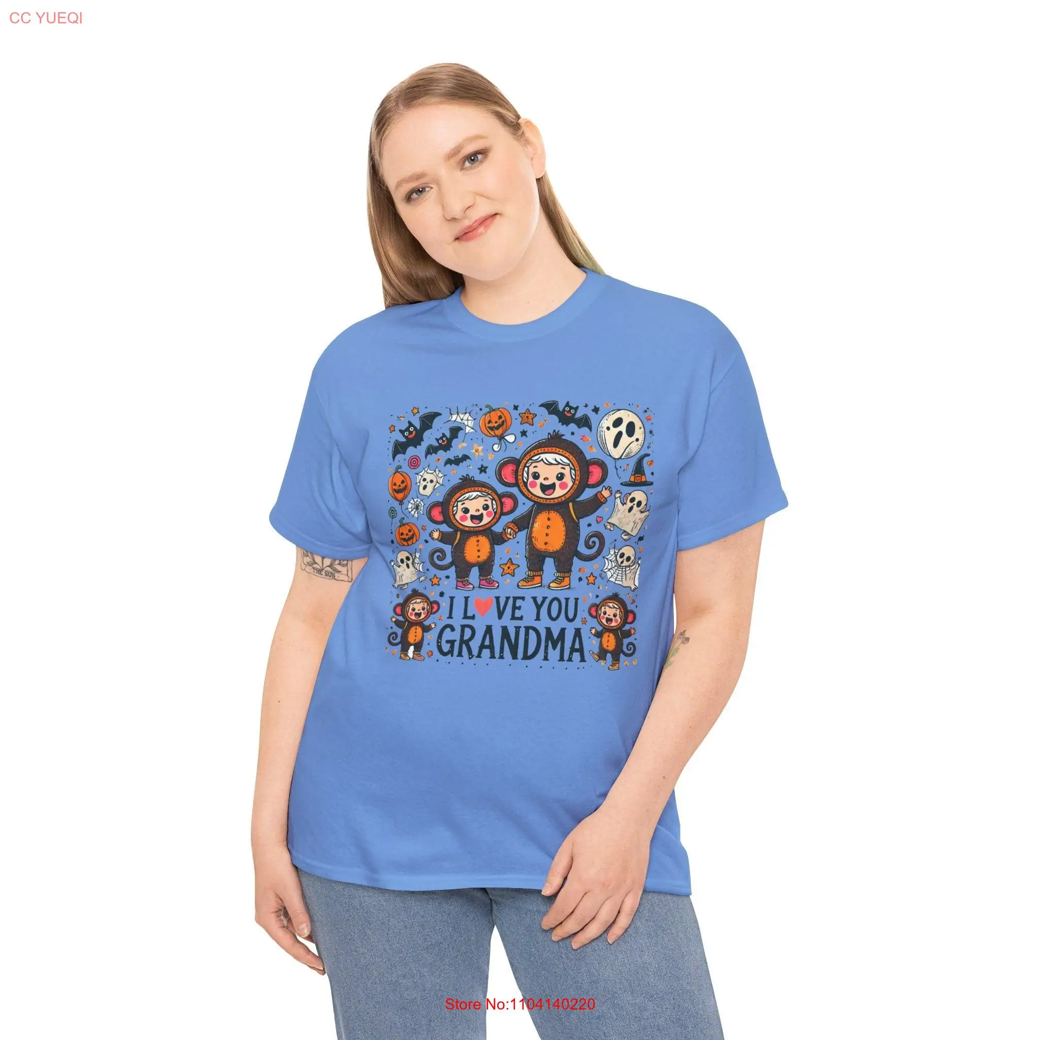 Spooky Monkeys I Love You Grandma Halloween and Little Monkey T Shirt long or short sleeves