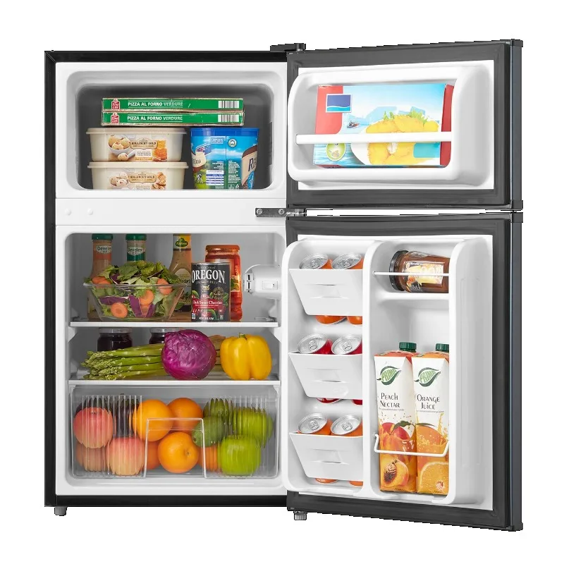 Arctic King 3.2 Cu ft Two Door Mini Fridge with Freezer, Stainless Steel, E-Star