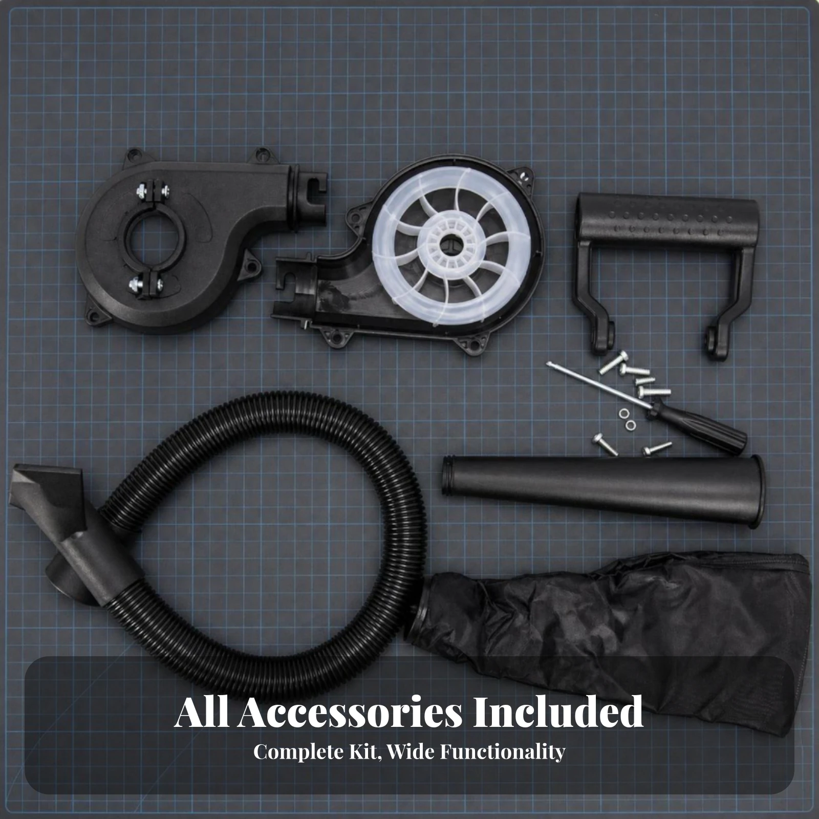 Angle Grinder Blower Converter Tapered Nozzle Angle Grinder Blower Adapter Power Tool Accessory Black Plastic Mounting Screws