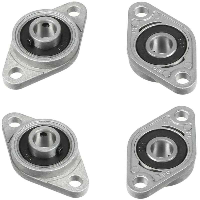 KFL08 Flange Bearing 4PCS Pillow Block Zinc Alloy Pillow Block 8Mm Self-Aligning Pillow Block Rhombic Flange Bearings