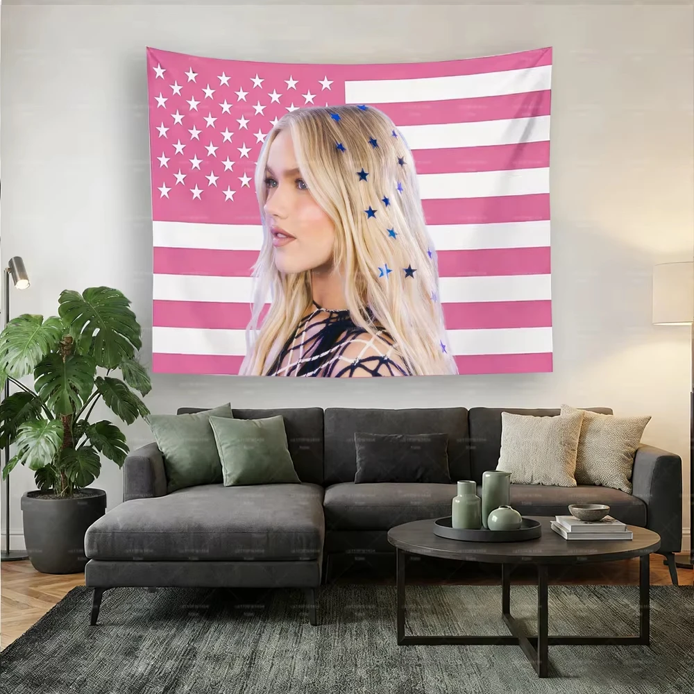 Aesthetic Girl Wall Tapestry Pink Flag Poster Bedroom Decor Fashion Art Hanging Fabric Wall Decoration Room Background Gift