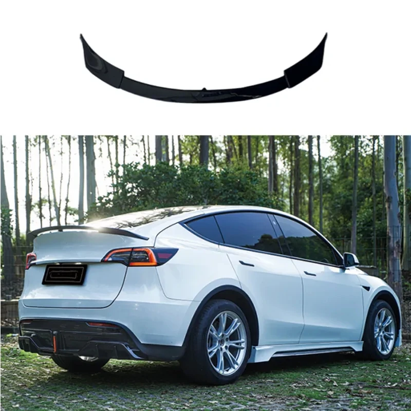 For Tesla Model Y 2020 21 22 23 Rear Trunk Lid Boot Lip Carbon Fibre Spoiler Wings Carbon Black ABS Ducktail Styling Accessories