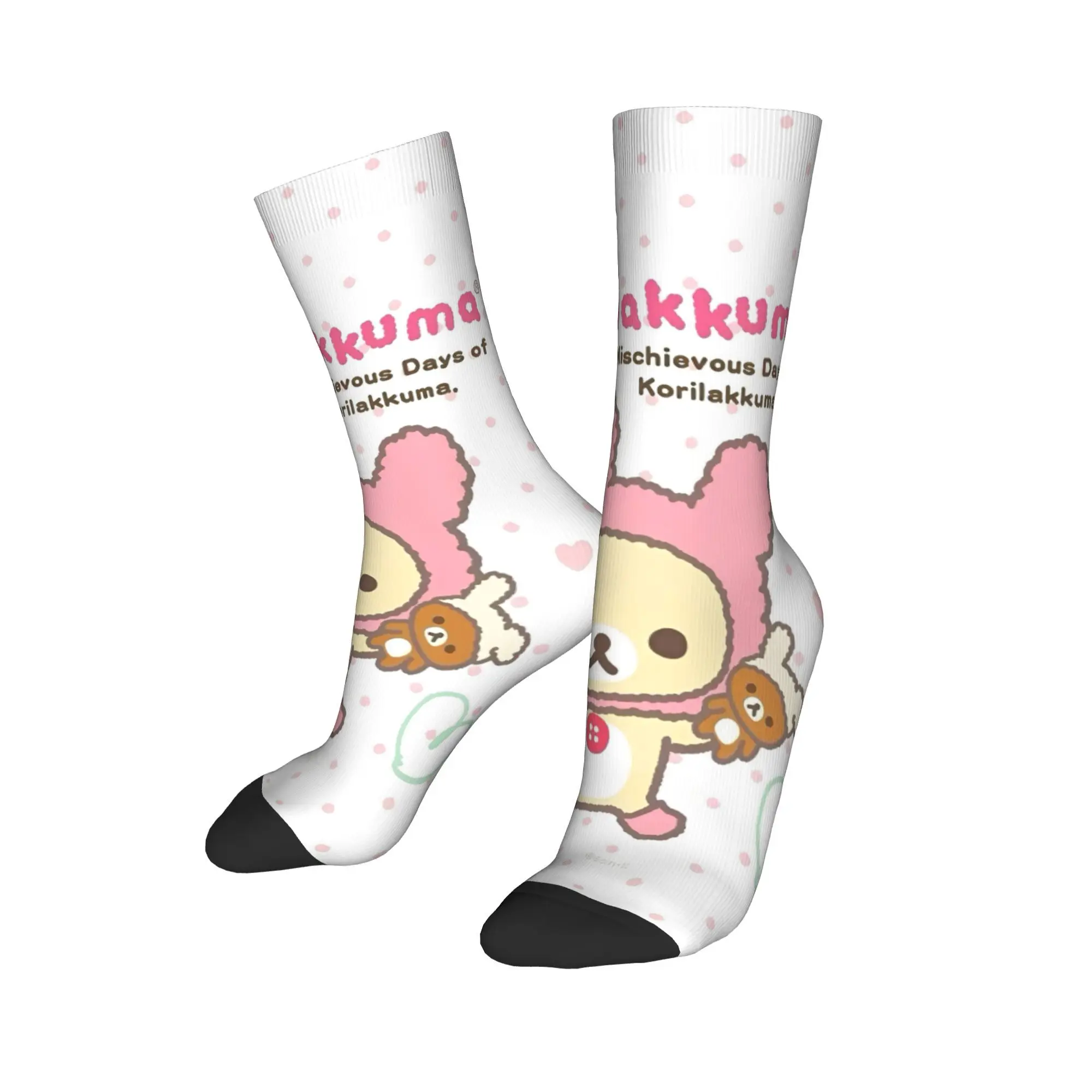 

Мужские носки, чулки Rilakkuma, нескользящие мягкие дышащие носки, зимние носки для скалолазания с забавным дизайном