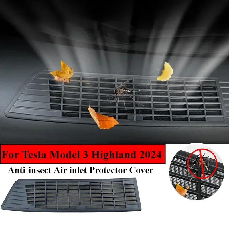 Insect-proof Net For Tesla Model 3 Highland 2024 Front Trunk Air-conditioning Cover Intake Grille Clean Air Inlet Protective