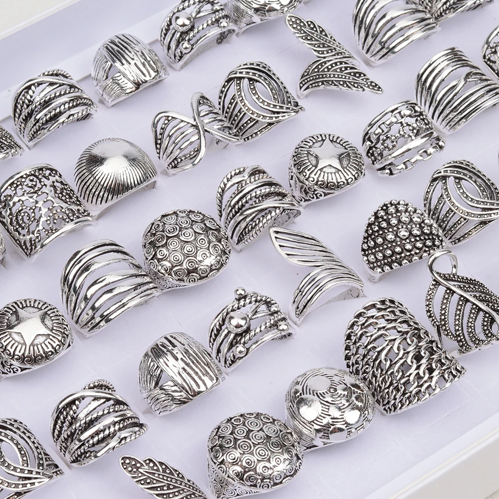 خواتم عتيقة للنساء ، أوراق ، فراشة ، منحوتة ، هندسية ، أزياء مختلطة ، هدايا مجوهرات ساحرة ، بيع بالجملة ، 20: + + #2