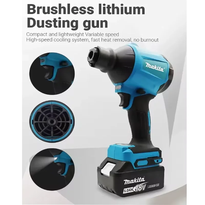 

⭐️ Makita DAS180 Бесщеточный аккумуляторный воздуходувка 18 В Многофункциональная пылесос с насадкой Пистолет для удаления пыли с воздуха Надувной насос