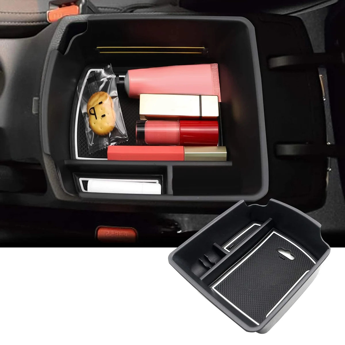 

Car Central Console Armrest Storage Box Holder Interior Organizer Glove Tray Insert for Kia Seltos Celtos 2020 2021